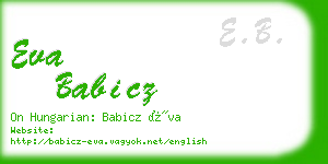 eva babicz business card